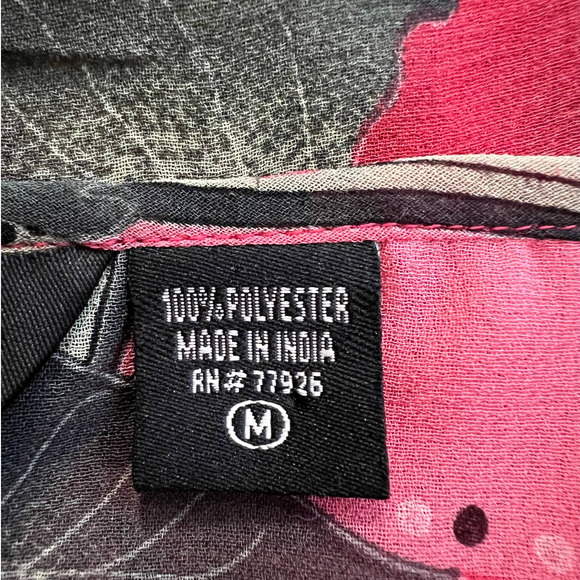 Zero Zero Blouse in Tiered Floral Print of Pink Yelllow Spaghetti Straps Size M - Picture 5 of 6